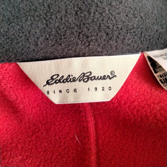 Eddie Bauer Red Fleece Zippered Jacket Unisex MEDIUM - Picture 5 of 10